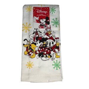 Disney 2 Pack Kitchen Holiday Towels Mickey Minnie Donald Goofy Pluto and Daisy